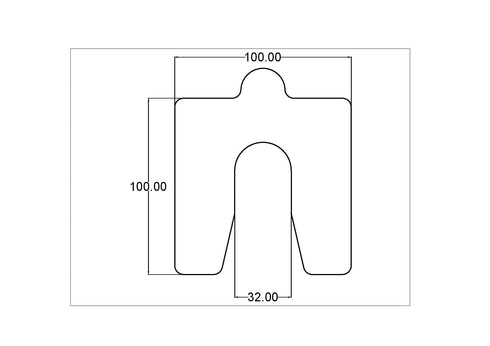 0.05mm Precut Alignment Slotted Shim 100x100 Slot 32mm Pack of 10 - Shim Stock Metals UK