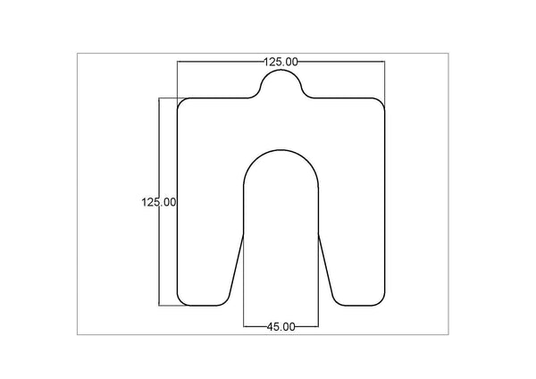 0.05mm Precut Alignment Slotted Shim 125x125 Slot 45mm Pack of 10 - Shim Stock Metals UK