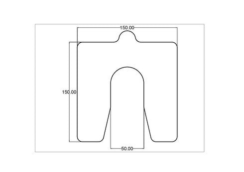 0.05mm Precut Alignment Slotted Shim 150x150 Slot 50mm Pack of 10 - Shim Stock Metals UK